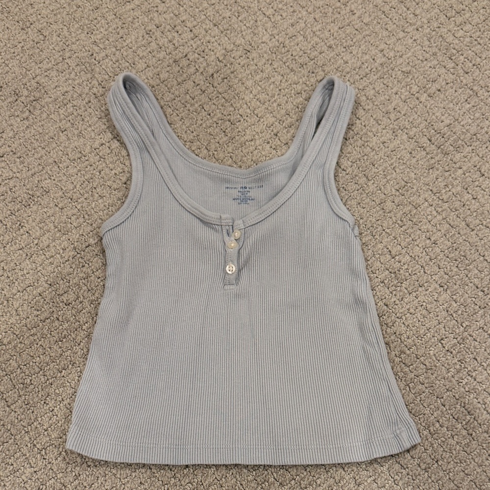 Brandy Melville Women's Gray Ribbed Tank Top